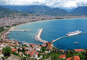 Pohled na letovisko Alanya