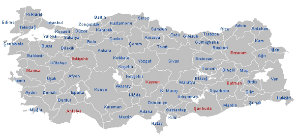 Administrativní rozdělení Turecka Administrativní rozdělení Turecka